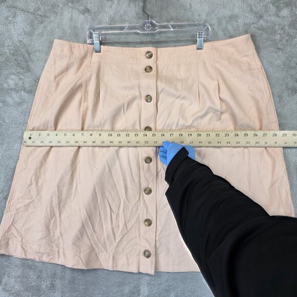 Madewell Skirt Womens 22 Peach Button Front A Line High Waist Casual Plus Size - Picture 6 of 6